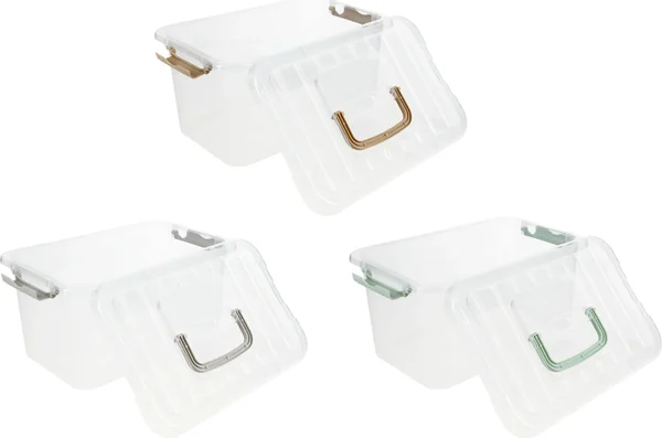 Large Storage Tote with Lid, 11x6x7.5 in.