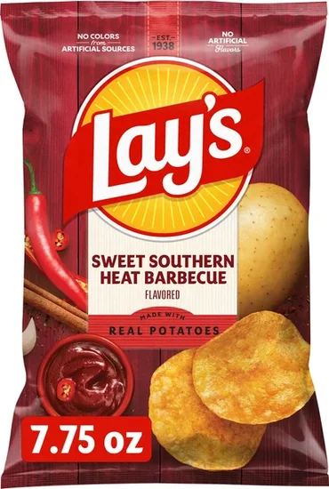 Lay's Southern Sweet Heat Barbecue Flavored Potato Chips, 7.75 oz Bag