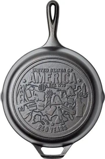 Lodge 12-Inch Seasoned Cast Iron Skillet, USA Icons