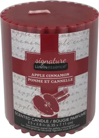 Luminessence Apple Cinnamon Scented Pillar Candle, 1-ct.