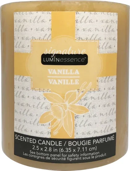Luminessence Vanilla-Scented Pillar Candles