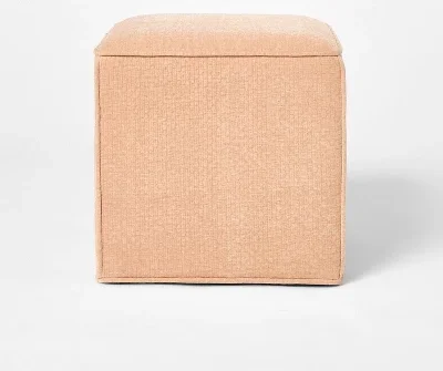Lynwood Square Upholstered Cube Ottoman Light Pink - Threshold™ designed with Studio McGee