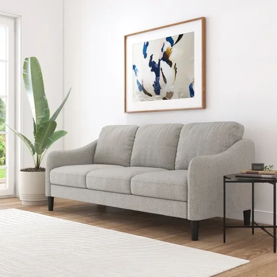 Mainstays Westley Swoop Arm 74 in Sofa, Warm Gray