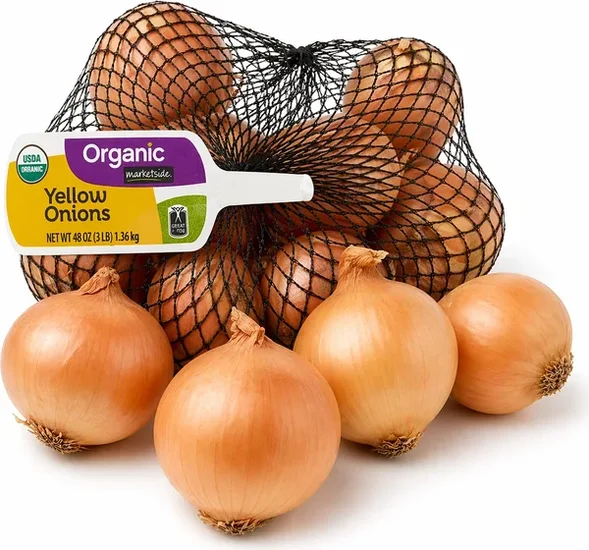 Marketside Organic Yellow Onions Whole Fresh, 3 lb Bag