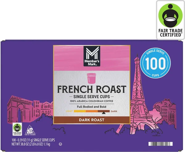 Member's Mark Dark Roast Coffee Pods, French, 100 ct.