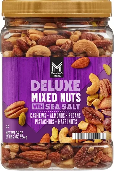 Member's Mark Deluxe Mixed Nuts with Sea Salt, 34 oz.