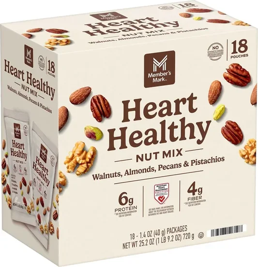 Member's Mark Heart Healthy Nut Mix Multipack, 1.4 oz., 18 pk.
