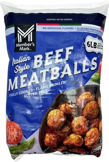 Member's Mark Italian Style Beef Meatballs, Frozen 6 lbs.