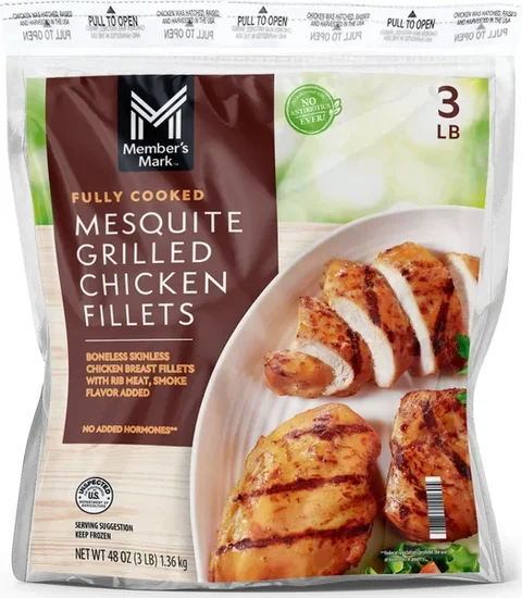 Member's Mark Mesquite Grilled Chicken Fillets, Frozen, 3 lbs.