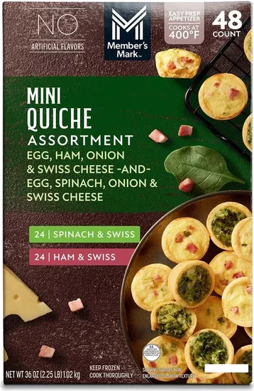 Member's Mark Mini Quiche Assortment, Frozen, 48 ct.