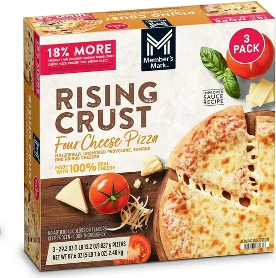 Member's Mark Rising Crust Pizza (e.g. Four Cheese or Pepperoni, Frozen 3-pk)