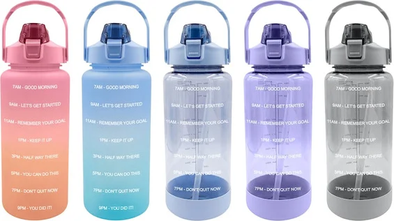 Motivation and Time Stamp Water Bottles, 64 oz