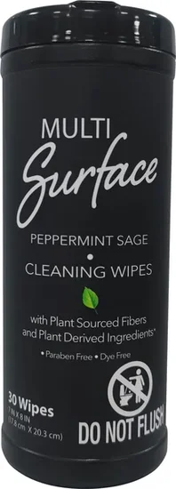 Multi Surface Peppermint Sage Cleaning Wipe, 30-pc Pack