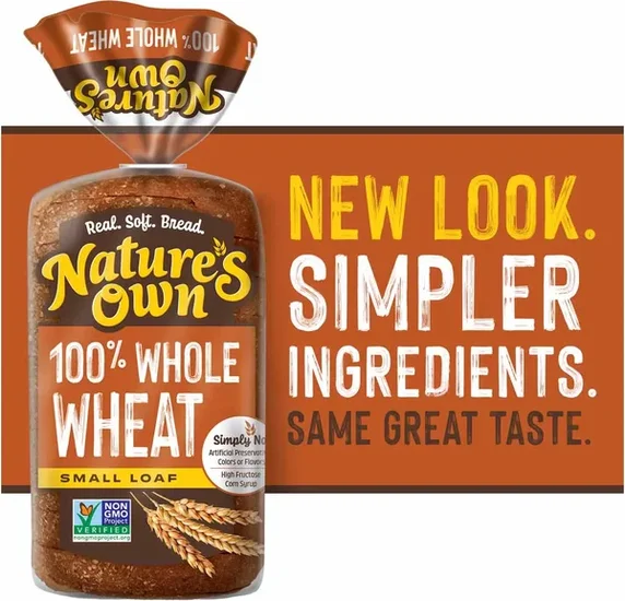 Nature's Own 100% Whole Wheat, Non-GMO Small Loaf Bread, Sandwich Bread, 12 oz Loaf