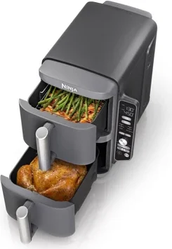 Ninja DoubleStack XL 10qt, 6-in-1, 2-Basket Air Fryer, Space Saving Design SL401: Ninja Foodi, Dishwasher-Safe Parts