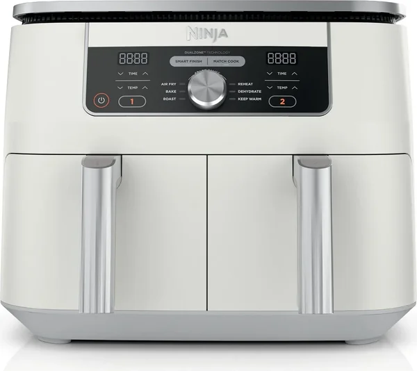 Ninja Foodi 6-in-1, 8-Quart 2 Basket Air Fryer with DualZone Technology & 2 Bonus Broiler Racks
