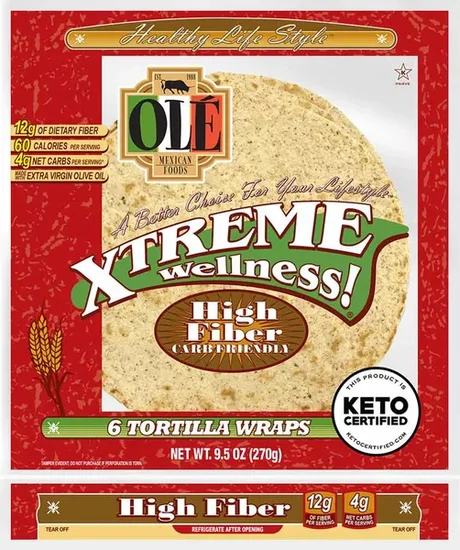 Ole Xtreme Wellness High Fiber Tortilla Wraps, 6 ct