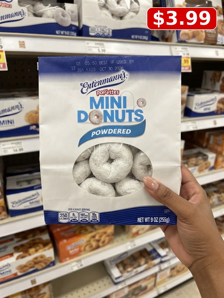 Entenmann's Pop'ettes Sugar Powdered Mini Donuts