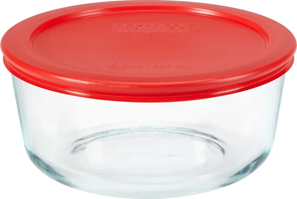 Pyrex Simply Store® 4-cup Glass Food Storage Container with Red Lid, 1 ct
