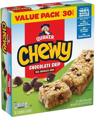 Quaker Chewy Chocolate Chip Granola Bars - 25.2oz/30ct