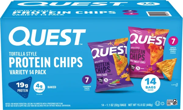 Quest Tortilla-Style 19g Protein Chips, Variety Pack, 14 ct.