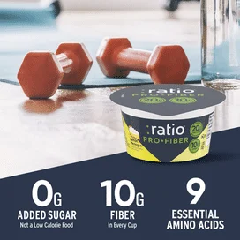 Ratio Pro-Fiber Yogurt Cultured Dairy Snack Cup, Lemon Meringue