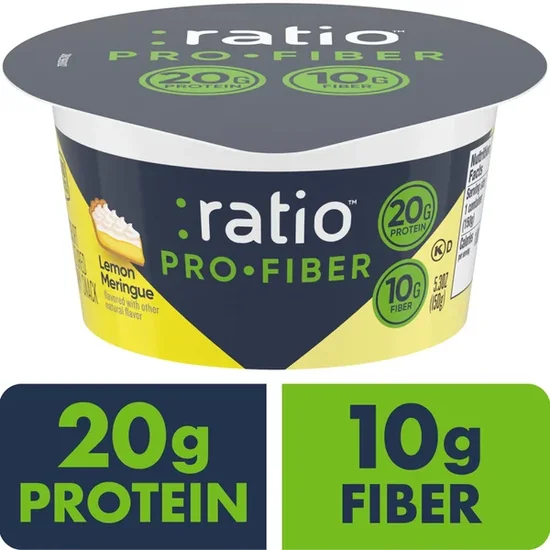 Ratio Pro-Fiber Yogurt Cultured Dairy Snack Cup, Lemon Meringue, 5.3 oz