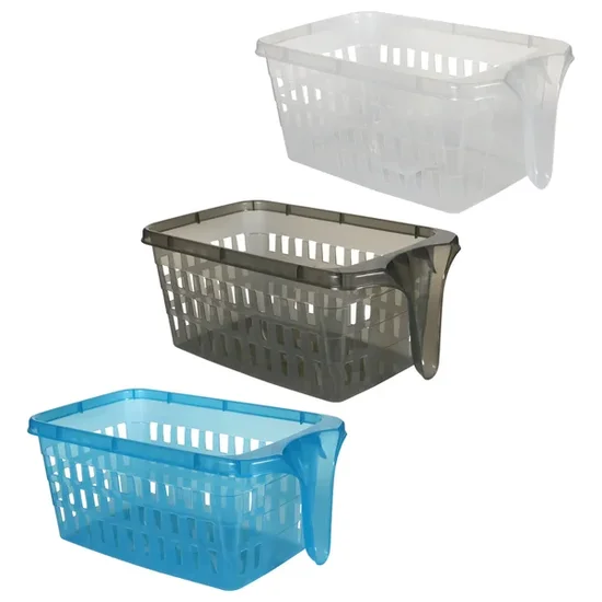 Rectangular Slotted Baskets with Single-End Handles, 12.75x7x5-in.