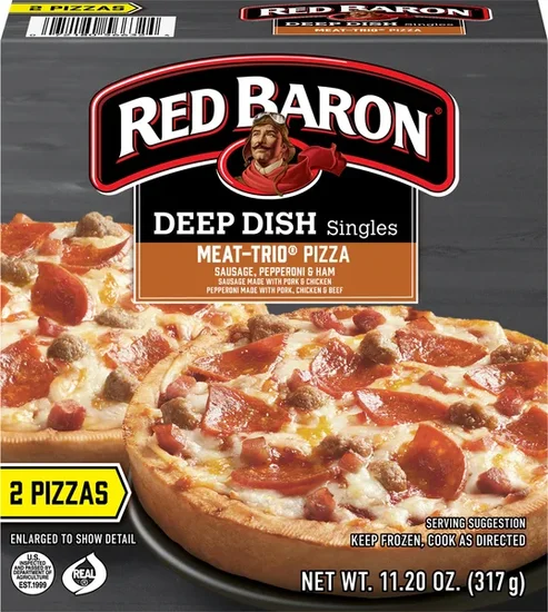 Red Baron Deep Dish Meat Trio Pizza Singles, 2 ct.