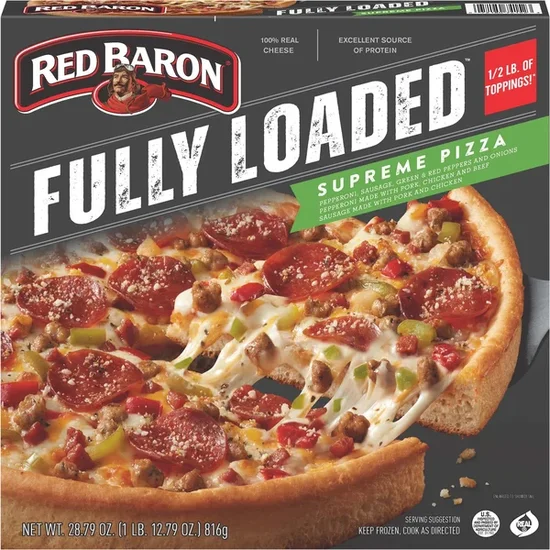 Red Baron Fully Loaded Supreme Original Crust Frozen Pizza, 1 lb.