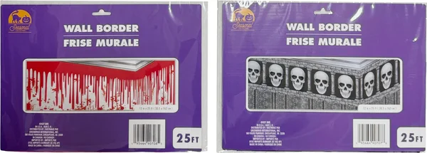 Seasonal Collection 25 Ft Halloween Wall Border Decor, Assorted Designs