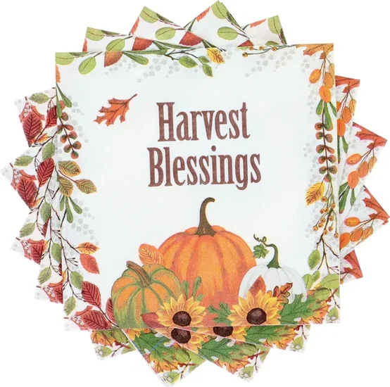 Seasonal Collection Harvest Theme Lunch Napkin, 24-pc Pack