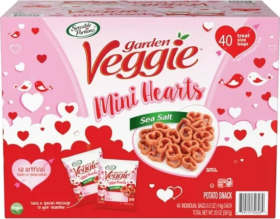 Sensible Portions Garden Veggie Snacks Mini Hearts Sea Salt