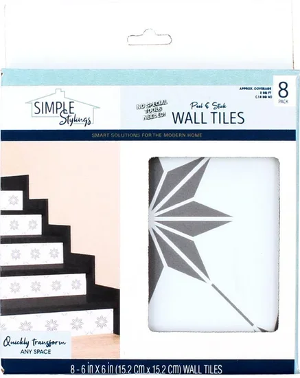 Simple Stylings Peel & Stick Wall Tile, Moroccan Mosaic, 8 pk