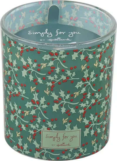 Simply for You by Hallmark Christmas Leaves Print Candle, 8 oz