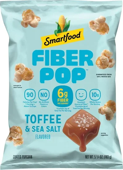 Smartfood FiberPop Toffee & Sea Salt 5.75OZ