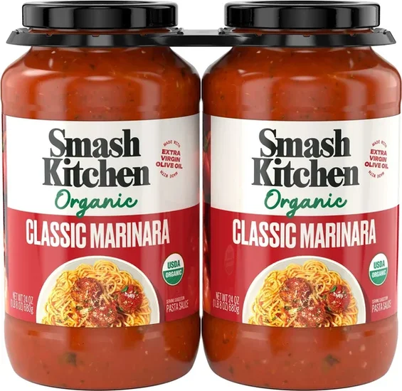 Smash Kitchen USDA Organic Classic Marinara Pasta Sauce, 24 oz., 2 pk.