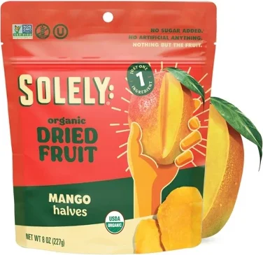 Solely Organic Mango Halves Dried Fruit - 8oz