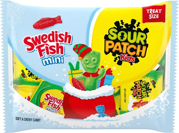 SOUR PATCH KIDS and SWEDISH FISH Mini Holiday Candy Variety Pack, 22 Snack Packs