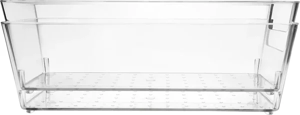 Storage Essentials Clear Fridge Storage Bin, 7.7x3.7x3.5 in, 2-pc Pack
