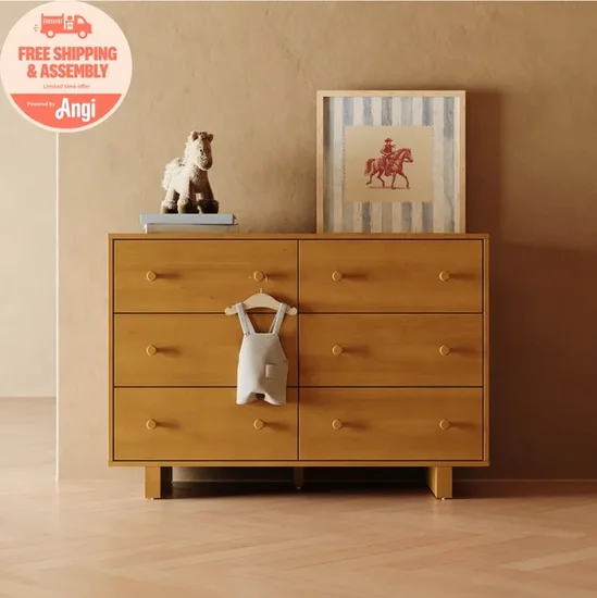 Storkcraft Texas 6 Drawer Dresser, Almond