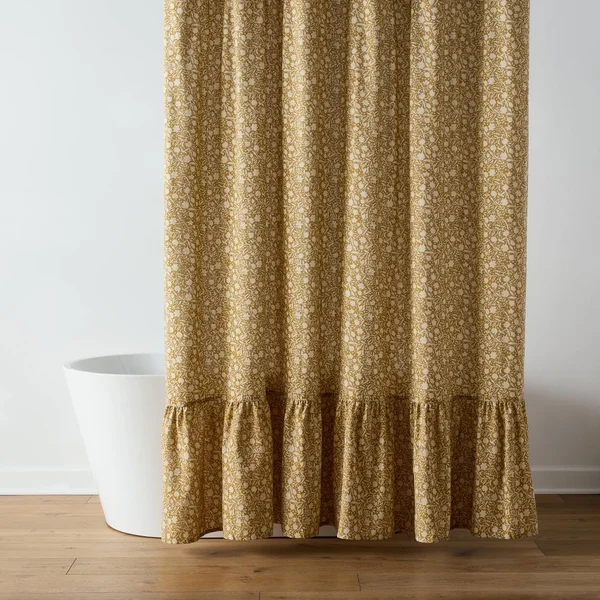 Threshold Floral Dot Ruffle Harvest Shower Curtain