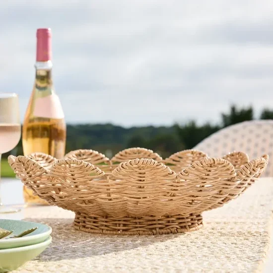 Two-Tone Rattan / Better Homes & Gardens Handwoven Rattan Bowl