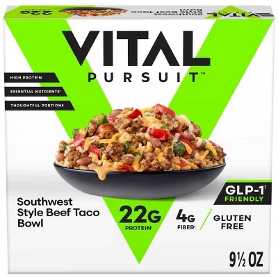 Vital Pursuit Gluten Free High Protein Beef Taco Bowl Frozen Meal - 9.5oz