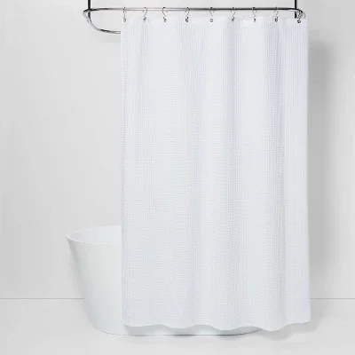 Waffle Weave Shower Curtain White - Threshold™