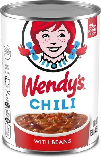Wendy's Chili With Beans, 29g Protein Per Serving, Canned Chili, 15 oz. Can