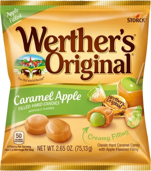 Werther's Original Caramel Apple Filled Hard Candies, 2.65 oz. Bags