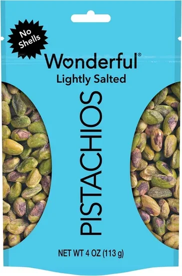 Wonderful Pistachios, Lightly Salted No Shells Pistachios, 4oz