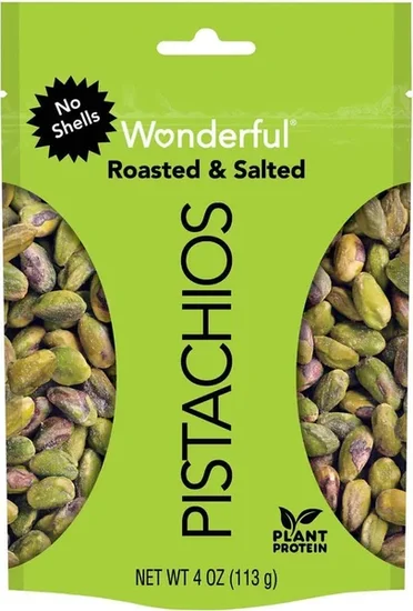 Wonderful Pistachios, No Shells, Roasted & Salted, 4 oz