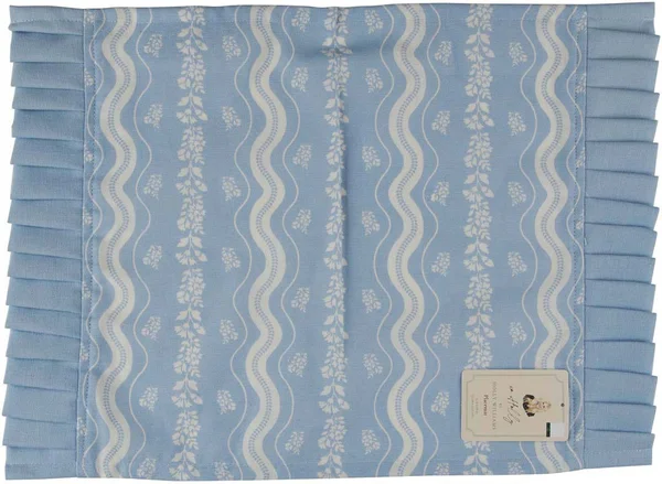xo Holly by Holly Williams Floral Printed Blue Placemat with Ruffle